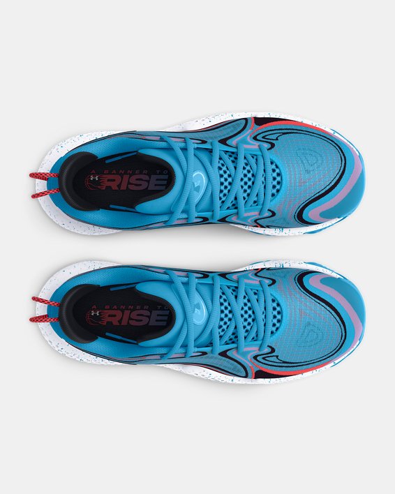 Unisex UA Spawn 6 Basketball Shoes, Blue, pdpMainDesktop image number 2